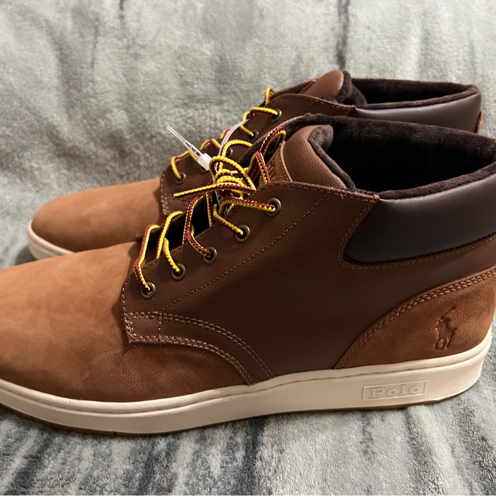 Polo by Ralph Lauren Men's Brown High-Top Sneakers